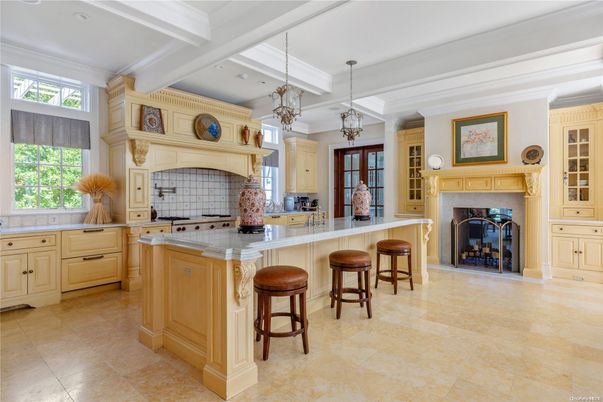 Fireplace, Interior, Kitchen, Pendant Lights, Recessed Lighting