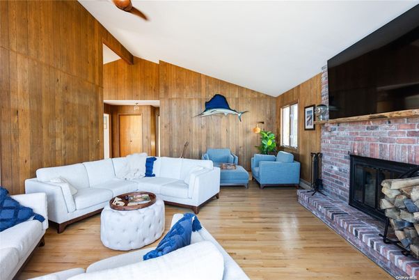 Fireplace, Interior, Living room, Stone Walls, Wood Texture Flooring, Wooden Walls