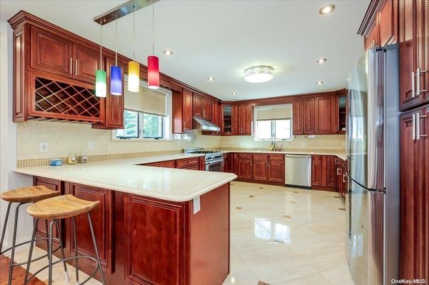 Interior, Kitchen, Pendant Lights, Recessed Lighting, Stainless Steel Appliances
