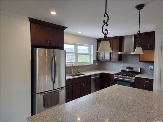 Interior, Kitchen, Pendant Lights, Recessed Lighting, Stainless Steel Appliances