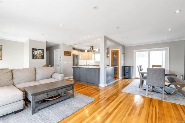 Dining room, Interior, Kitchen, Living room, Pendant Lights, Recessed Lighting, Wood Texture Flooring