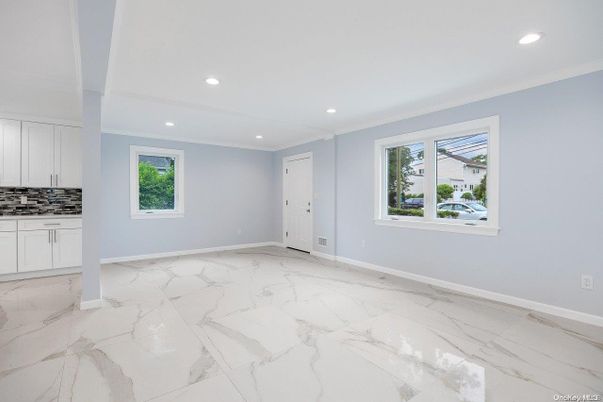 Empty room, Interior, Kitchen, Marble, Recessed Lighting