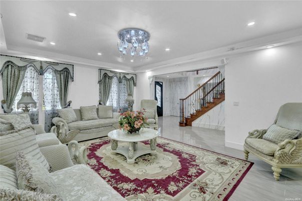 Chandelier, Interior, Living room, Recessed Lighting, Wood Texture Flooring