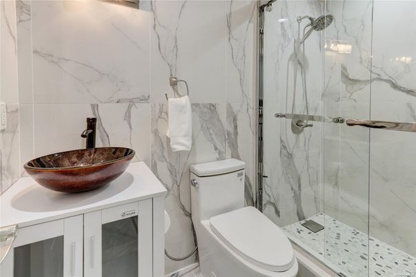 Bathroom, Glass Shower, Interior, Marble Walls