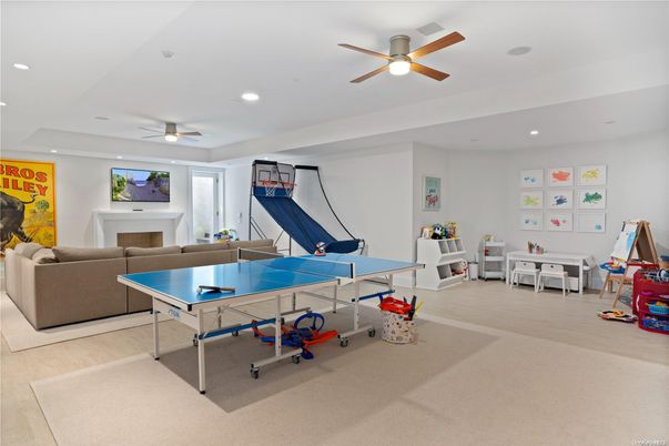 Game Room, Interior, Recessed Lighting, Wood Texture Flooring