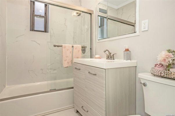 Bathroom, Glass Shower, Interior, Marble Walls