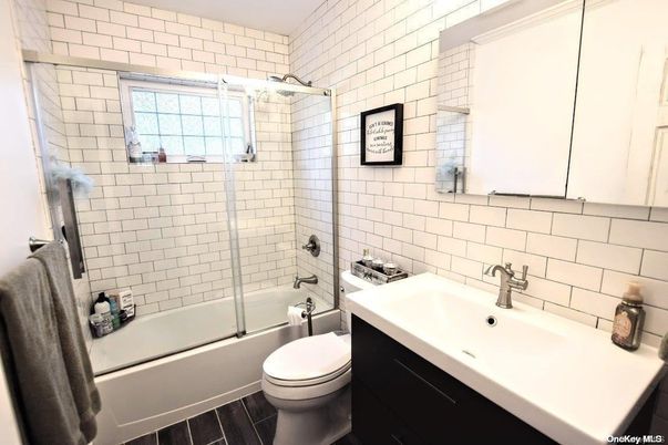 Bathroom, Glass Shower, Interior, Wood Texture Flooring