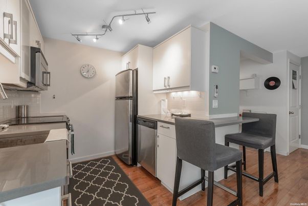 Interior, Kitchen, Stainless Steel Appliances, Wood Texture Flooring
