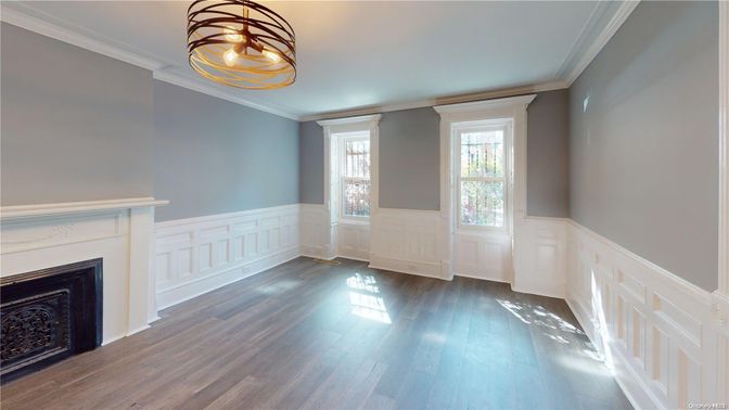 Empty room, Fireplace, Interior, Wood Texture Flooring