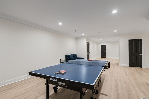 Game Room, Interior, Recessed Lighting, Wood Texture Flooring