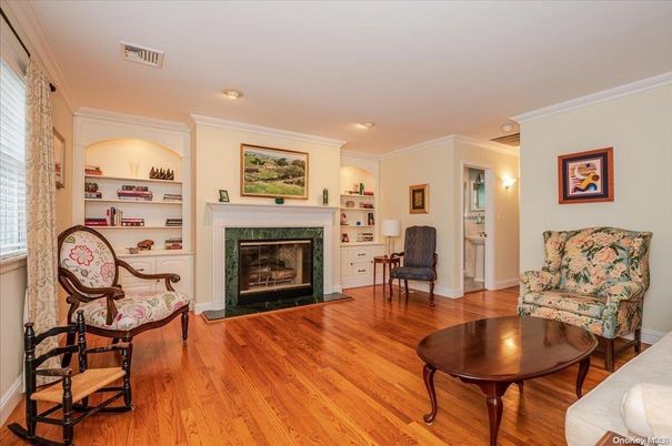 Fireplace, Interior, Recessed Lighting, Wood Texture Flooring