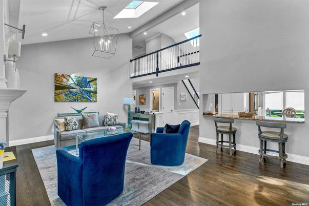 Fireplace, Interior, Living room, Pendant Lights, Recessed Lighting, Wood Texture Flooring