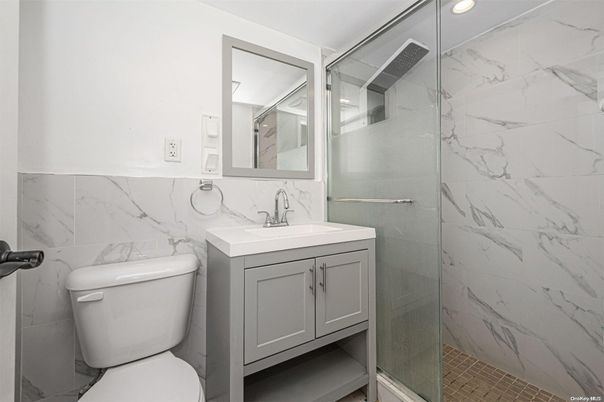 Bathroom, Glass Shower, Interior, Marble Walls