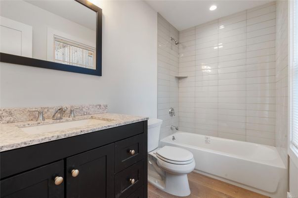 Bathroom, Interior, Recessed Lighting, Wood Texture Flooring