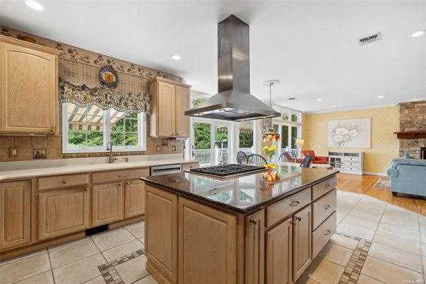 Interior, Kitchen, Living room, Recessed Lighting, Stainless Steel Appliances, Wood Texture Flooring