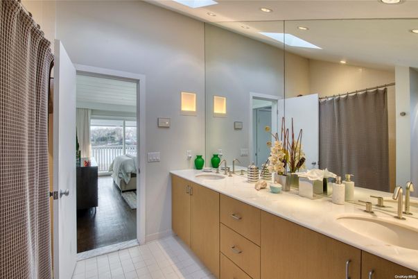 Bathroom, Bedroom, Dual Sink Vanities, Interior, Recessed Lighting, Wood Texture Flooring