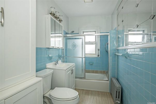 Bathroom, Glass Shower, Interior, Wood Texture Flooring