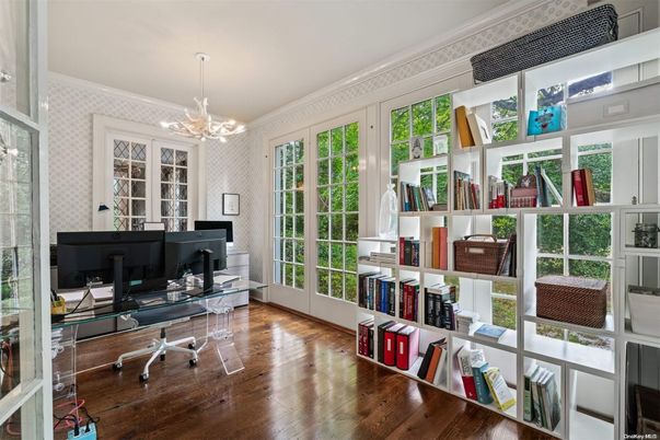 Home Office, Interior, Pendant Lights, Wood Texture Flooring