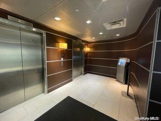 Elevator, Interior, Recessed Lighting, Wooden Walls
