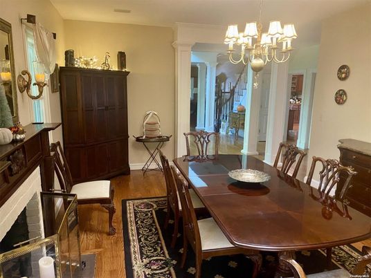 Chandelier, Dining room, Interior, Wood Texture Flooring