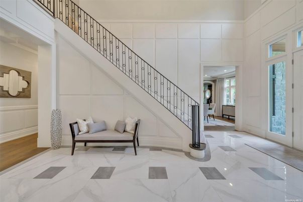 Interior, Marble, Recessed Lighting, Wood Texture Flooring