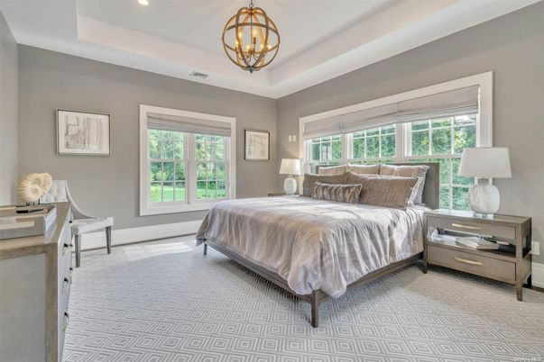 Bedroom, Chandelier, Interior, Recessed Lighting