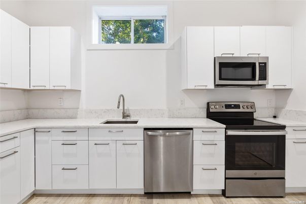 Interior, Kitchen, Stainless Steel Appliances, Wood Texture Flooring
