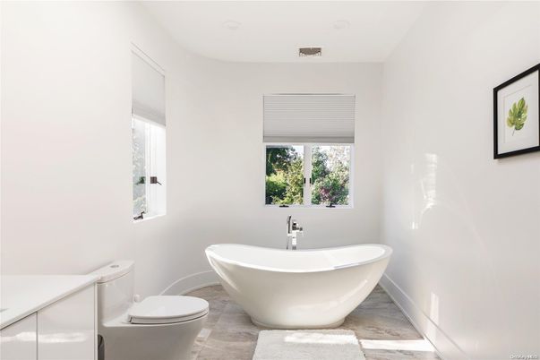 Bathroom, Free Standing Baths, Interior, Wood Texture Flooring