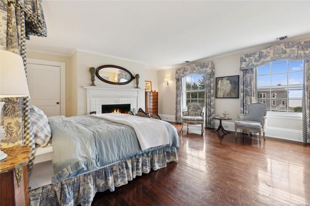 Bedroom, Fireplace, Interior, Wood Texture Flooring