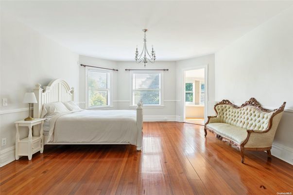 Bedroom, Chandelier, Interior, Wood Texture Flooring