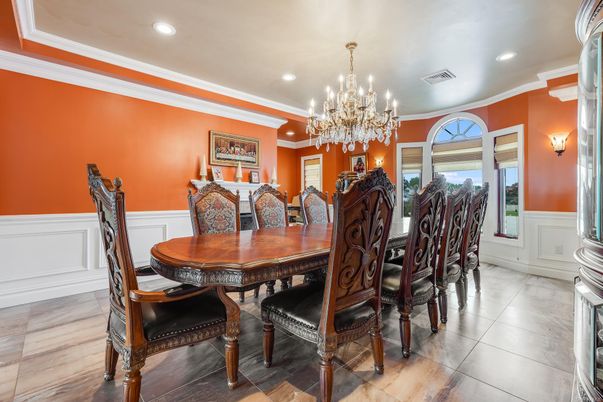 Chandelier, Dining room, Interior, Recessed Lighting