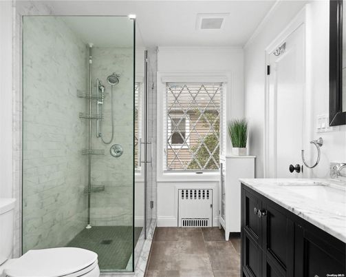 Bathroom, Glass Shower, Interior, Marble Walls