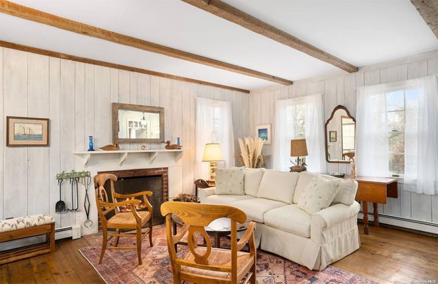 Fireplace, Interior, Living room, Wooden Beams, Wood Texture Flooring