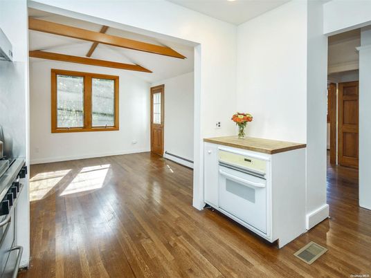 Interior, Kitchen, Recessed Lighting, Wooden Beams, Wood Texture Flooring