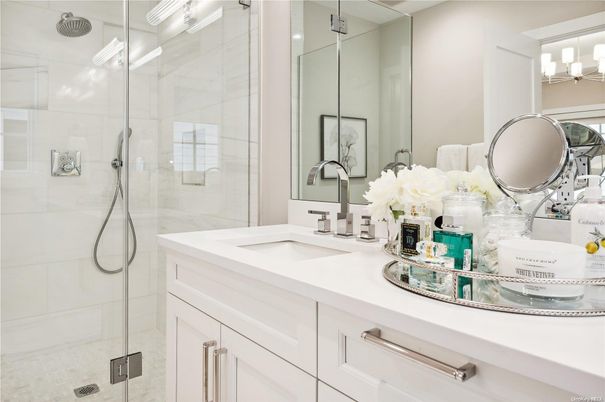 Bathroom, Dual Sink Vanities, Glass Shower, Interior