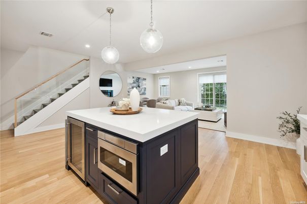 Interior, Kitchen, Living room, Pendant Lights, Recessed Lighting, Stainless Steel Appliances, Wood Texture Flooring