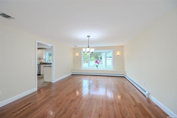 Chandelier, Empty room, Interior, Pendant Lights, Wood Texture Flooring