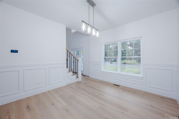 Empty room, Interior, Pendant Lights, Wood Texture Flooring