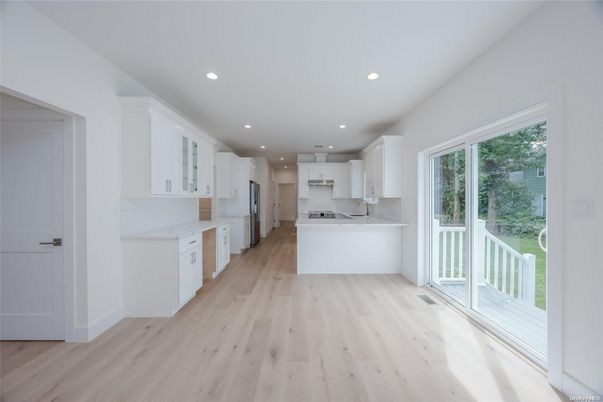 Interior, Kitchen, Recessed Lighting, Wood Texture Flooring