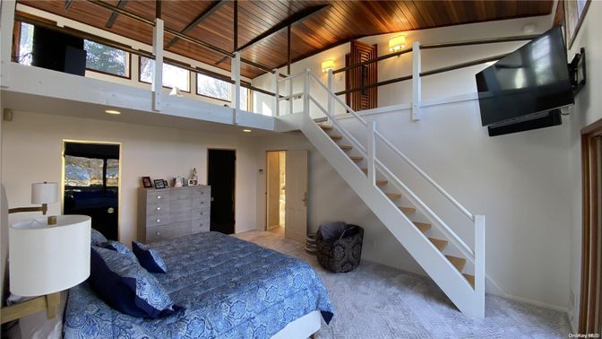 Bedroom, Interior, Recessed Lighting, Wooden Beams, Wooden Ceilings