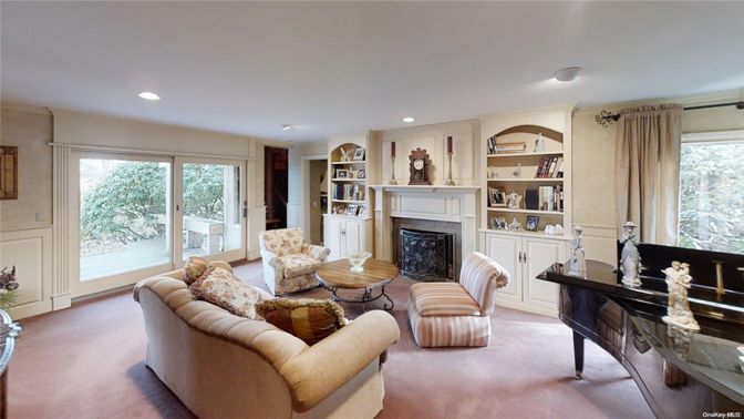 Fireplace, Interior, Living room, Recessed Lighting