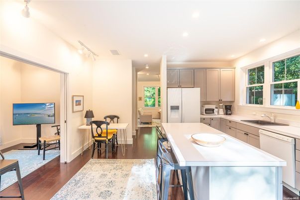Dining room, Interior, Kitchen, Recessed Lighting, Wood Texture Flooring