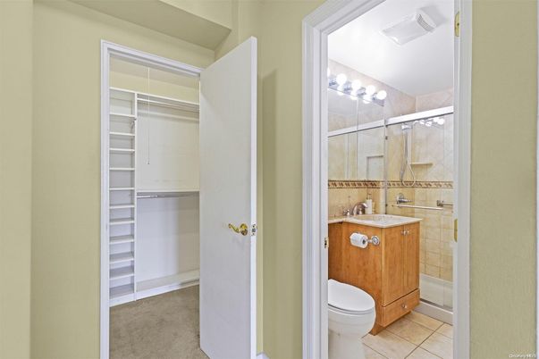 Bathroom, Glass Shower, Interior, Tile Countertops, Walk-in Closets