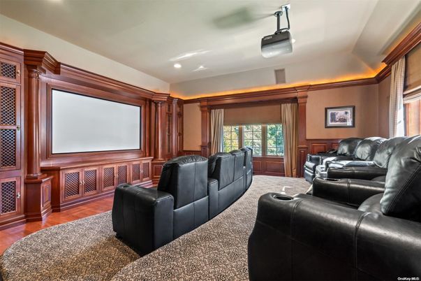 Home Theatre Room, Interior, Projection Screen, Recessed Lighting, Theatre Room, Wood Texture Flooring