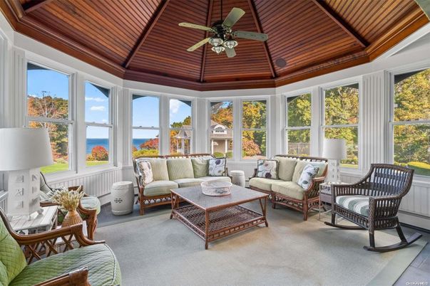 Interior, Living room, Sun Room, Water, Wooden Ceilings