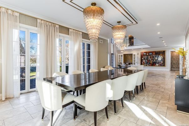 Chandelier, Dining room, Interior, Recessed Lighting