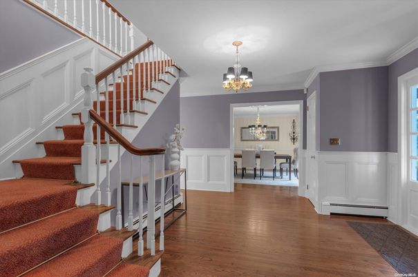 Chandelier, Dining room, Interior, Wood Texture Flooring