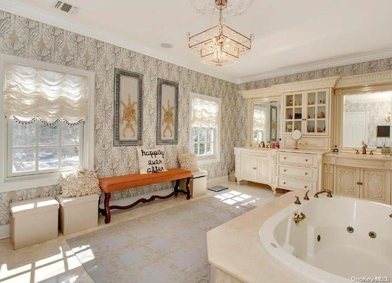 Bathroom, Chandelier, Interior