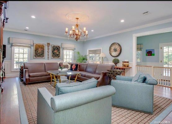Chandelier, Interior, Living room, Recessed Lighting, Wood Texture Flooring