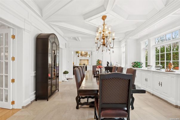 Chandelier, Dining room, Interior, Recessed Lighting